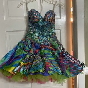 Jovani short multi color dress